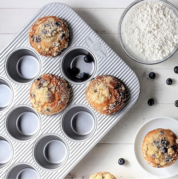 USA Pan Bakeware Muffin Pan,12-Well,Aluminized Steel,(Pack of 6)