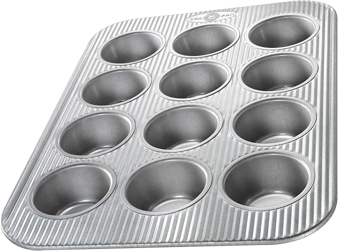 USA Pan Bakeware Muffin Pan,12-Well,Aluminized Steel,(Pack of 6)