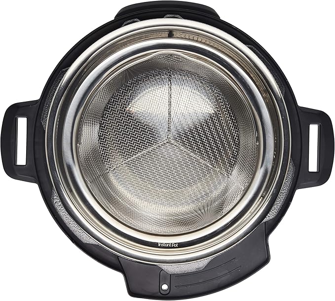 Instant Pot Official Large Mesh Steamer Basket, Stainless Steel, Round - Versatile Steamer & Strainer for Vegetables, Fish, and More - Durable, Rust-Resistant, Easy-Lift Handle, Dishwasher Safe