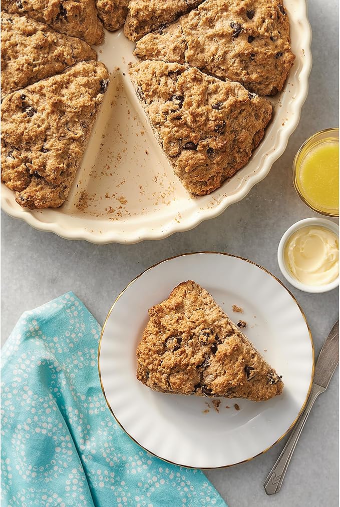 King Arthur Baking Company Ceramic Scone Pan, Ceramic, Distributes Heat Evenly, Makes 8 Uniform Scones