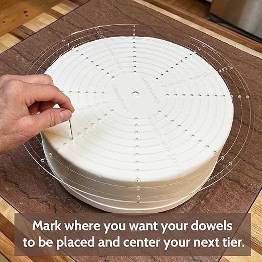 CAKESAFE Tier Ruler Bundle for Cake Decorating – Cake Centering and Dowel Placement Tool for Bakers