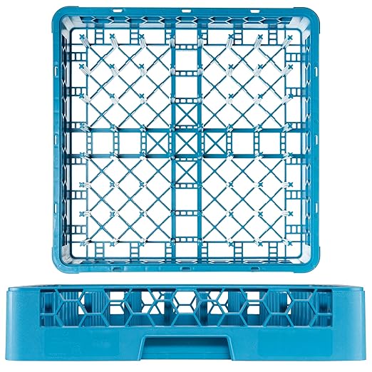 Carlisle FoodService Products OptiClean Peg Dish Rack for Commercial Washing Machines, Tall Peg Plate Rack, Blue (Pack of 6)