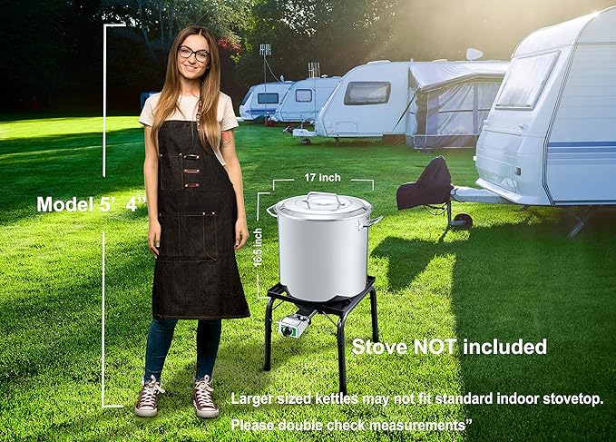 CONCORD Stainless Steel Stock Pot w/Steamer Basket. Cookware great for boiling and steaming (60 Quart)