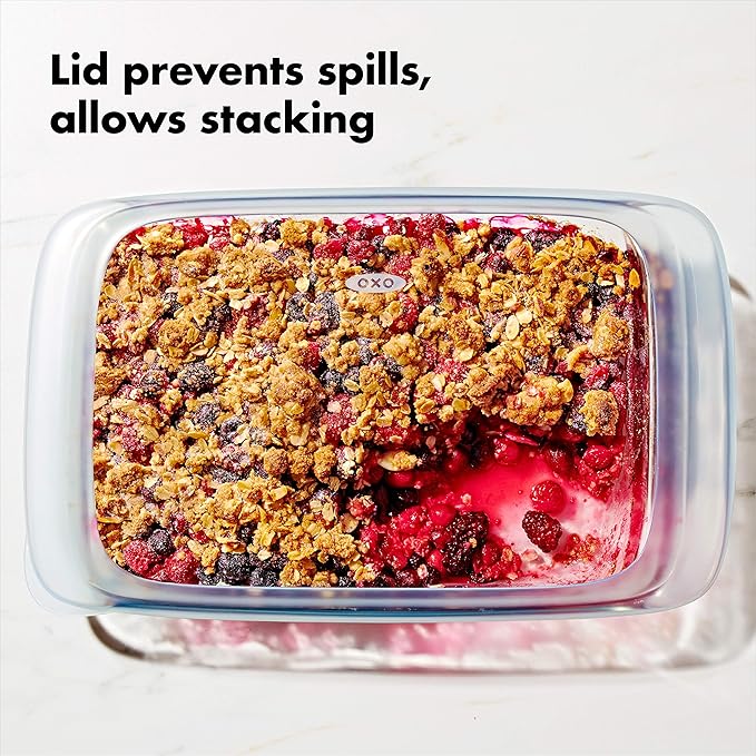 OXO Good Grips Freezer-to-Oven Safe 3 Qt Glass Baking Dish with Lid, 9 x 13