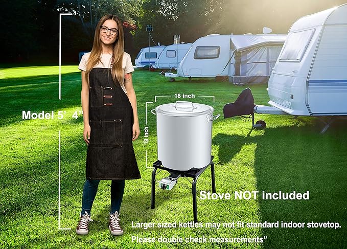 CONCORD Stainless Steel Stock Pot w/Steamer Basket. Cookware great for boiling and steaming (80 Quart)